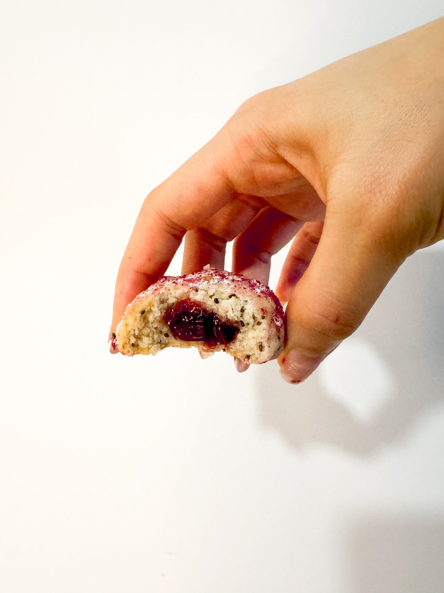 Raspberry Snowball Cookies